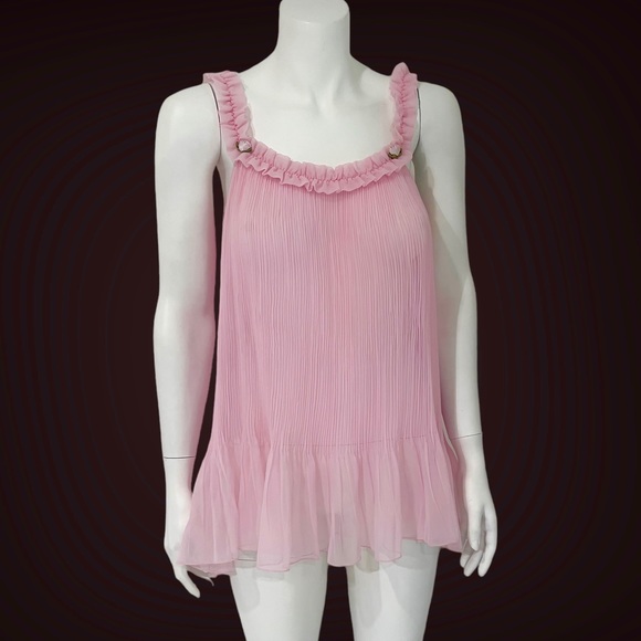 Victoria's Secret Other - Victoria’s Secret Y2K Slip Dress Pink Babydoll Ruffle Chemise